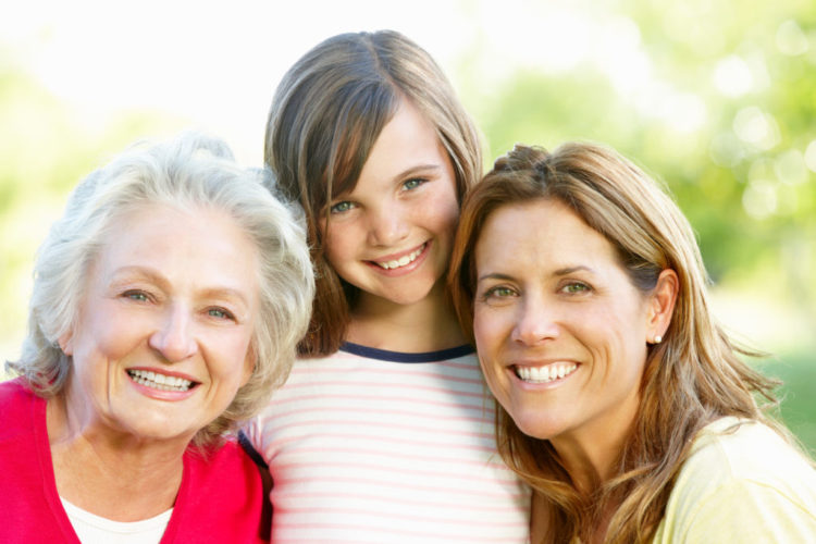 Multi generation family outdoors